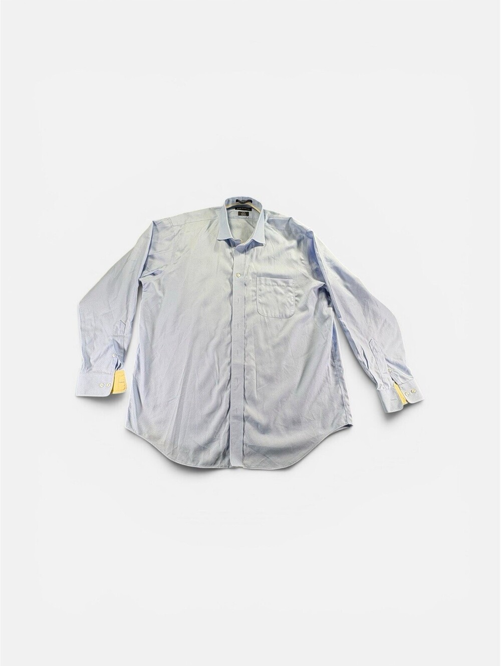 Paul Frederick Men's Blue Button Up Dress Shirt 17/35 Classic Fit Workwear